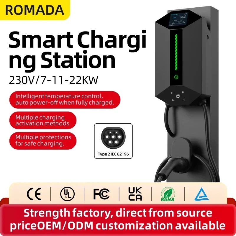 Wallbox Ev - 7KW 11KW 22KW ROMADA Ev Tipi