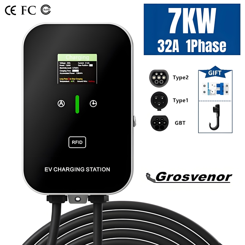 Yeni 7KW Tip2 Elektrikli Araç  - Wallbox Ev incelemesi ve fiyatı